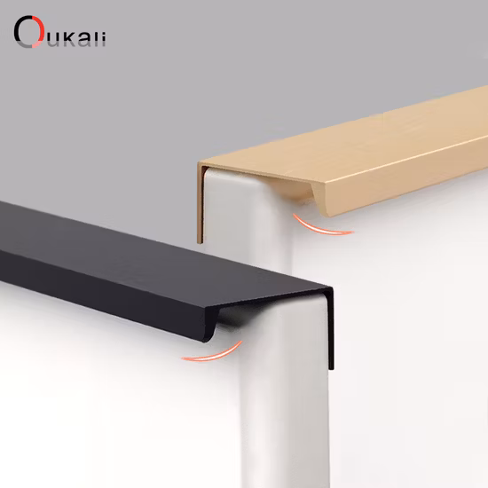 Tirador oculto para muebles de perfil de aluminio para puertas, armarios, alacenas, cajones, cocinas, etc.